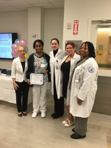 Sharon Scott RN received Jamaica Hospital's 2016 Novice Nurse of The Year.